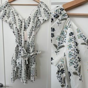 Rebecca Taylor White Floral Ruffle Dress